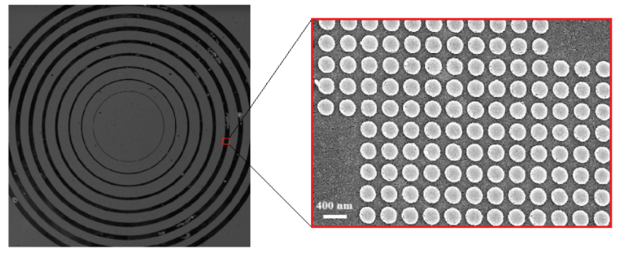 Fabricated filter and nanopillar structure.
